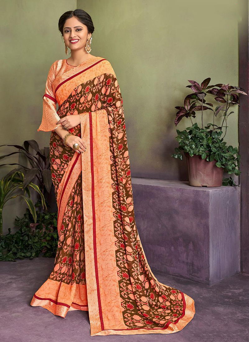 Mintorsi Latest Weightless Georgette Casual Designer Printed Saree Collection 20701-20708